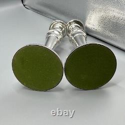 Paire de bougeoirs vintage en argent plaqué, grands porte-bougies, anglais Pinder Bros