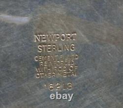 Paire de bougeoirs vintage en argent sterling Newport avec poids et abat-jours en lanterne