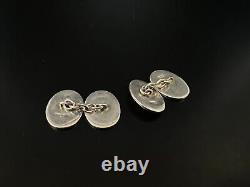 Paire de boutons de manchette en argent estampillé vintage Birmingham 1968