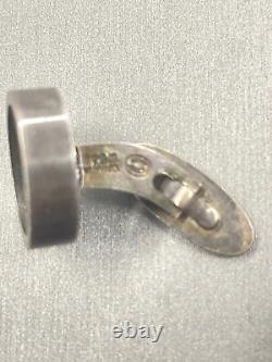 Paire de boutons de manchette vintage en argent sterling Georg Jensen Soren Jensen n° 91 1964