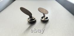 Paire de boutons de manchette vintage en argent sterling Georg Jensen Soren Jensen n° 91 1964