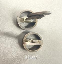 Paire de boutons de manchette vintage en argent sterling Georg Jensen Soren Jensen n° 91 1964