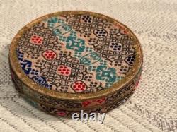 Paire de bracelets jonc en argent sterling chinois ancien avec boîte chinoise vintage