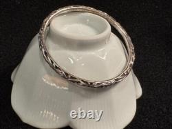 Paire de bracelets jonc en argent sterling chinois ancien avec boîte chinoise vintage