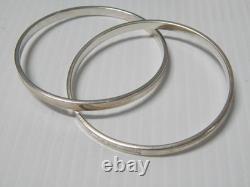 Paire de bracelets jonc entrelacés en argent sterling Tiffany élégants + boîte