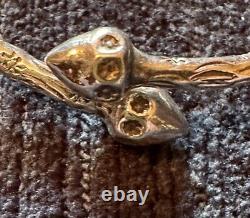 Paire de bracelets vintage en argent sterling des Caraïbes avec des cabosses de cacao 22g/pair
