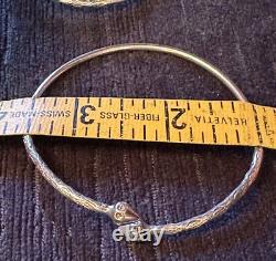 Paire de bracelets vintage en argent sterling des Caraïbes avec des cabosses de cacao 22g/pair