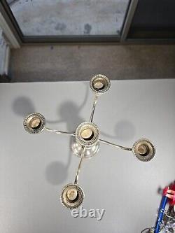 Paire de candélabres à quatre bras en argent sterling de style vintage Duchin Creation avec bordure godronnée