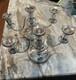 Paire De Candélabres En Argent Sheffield Des Années 1930 à 3 Lumières