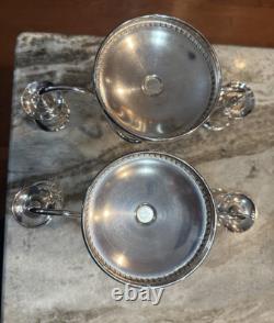 Paire de candélabres en argent Sheffield des années 1930 à 3 lumières