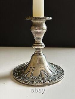 Paire de candélabres en argent sterling Gorham Chantilly Duchess à 2 bras et 3 lumières, vintage de 13 pouces