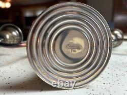 Paire de candélabres vintage Preisner en argent pondéré 734 avec 3 bras