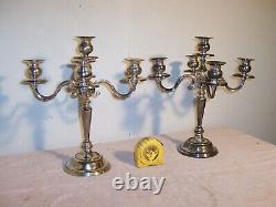 Paire de candélabres vintage en argent plaqué Godinger à 5 lumières
