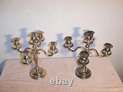 Paire de candélabres vintage en argent plaqué Godinger à 5 lumières