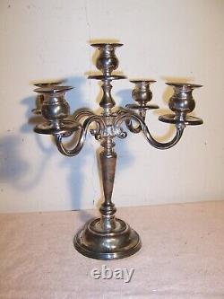 Paire de candélabres vintage en argent plaqué Godinger à 5 lumières