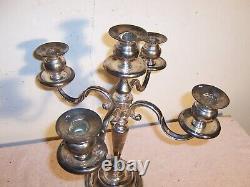 Paire de candélabres vintage en argent plaqué Godinger à 5 lumières