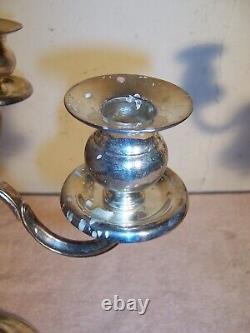 Paire de candélabres vintage en argent plaqué Godinger à 5 lumières
