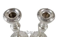 Paire de chandeliers anciens en argent sterling avec motif celtique / gaélique, années 1950.