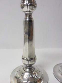 Paire de chandeliers en argent sterling Reed & Barton Vintage à motif cannelé de 8,75 pouces