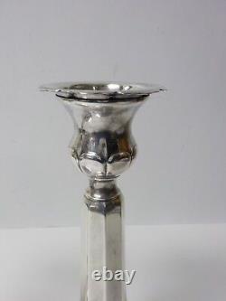 Paire de chandeliers en argent sterling Reed & Barton Vintage à motif cannelé de 8,75 pouces