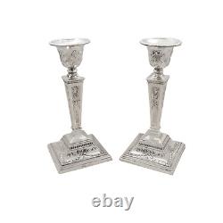 Paire de chandeliers vintage en argent sterling de 8 bougies 1972
