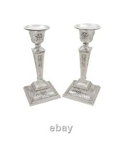 Paire de chandeliers vintage en argent sterling de 8 bougies 1972