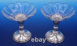 Paire de compotes/bougeoirs en argent sterling vintage par Preisner 724