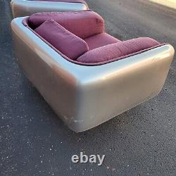 Paire de fauteuils lounge en fibre de verre de style moderne du milieu du siècle de l'ère spatiale, ensemble de Steelcase 1