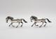 Paire De Figurines De Chevaux En Course En Argent Continental Vintage Lourd Estampillées 835