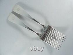Paire de fourchettes de dîner en argent sterling antique vintage américain Bigelow Kennard Co