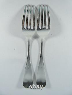 Paire de fourchettes de dîner en argent sterling antique vintage américain Bigelow Kennard Co