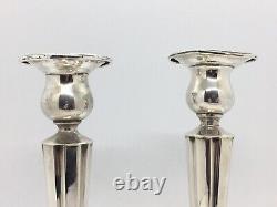 Paire de grands chandeliers / porte-bougies en argent sterling Birks vintage usés