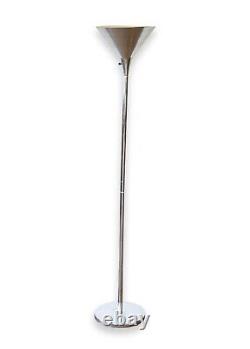 Paire de lampadaires vintage Art Déco en métal chromé