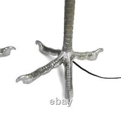Paire de lampes de table en jambes d'autruche vintage en aluminium coulé après P. E. Guerin