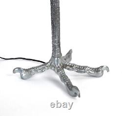 Paire de lampes de table en jambes d'autruche vintage en aluminium coulé après P. E. Guerin