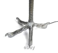Paire de lampes de table en jambes d'autruche vintage en aluminium coulé après P. E. Guerin