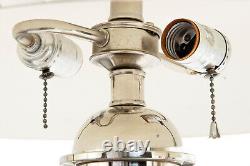 Paire de lampes de table vintage en chrome de style Art Déco streamline