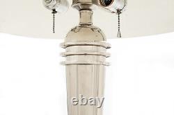 Paire de lampes de table vintage en chrome de style Art Déco streamline