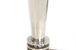 Paire de lampes de table vintage en chrome de style Art Déco streamline