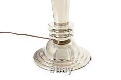 Paire de lampes de table vintage en chrome de style Art Déco streamline