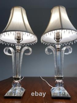Paire de lampes en cristal vintage