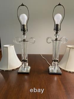 Paire de lampes en cristal vintage