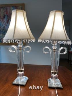 Paire de lampes en cristal vintage