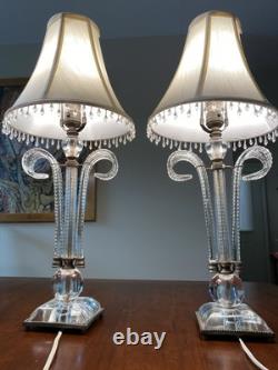 Paire de lampes en cristal vintage