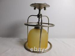 Paire de lampes en verre à dôme industriel Art Déco de 1933 en aluminium, réélectrifiées 8X11