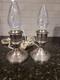 Paire De Lampes Ouragan Vintage En Argent Massif Crest Silver Co. Avec Poids. Testées/fonctionnelles