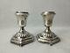 Paire De Petits Porte-bougies En Argent Sterling Vintage