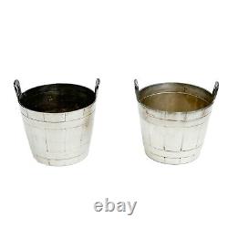 Paire de petits seaux à glace en argent vintage