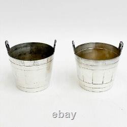 Paire de petits seaux à glace en argent vintage