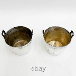 Paire de petits seaux à glace en argent vintage